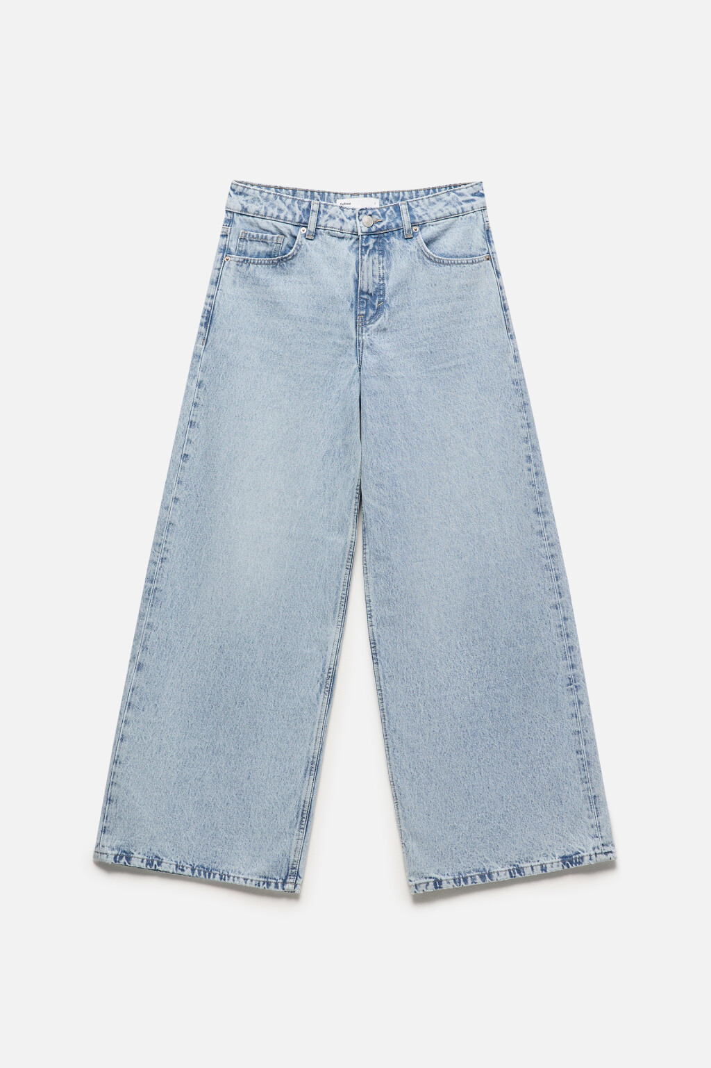 Джинсы широкие из денима с переработанным хлопком - цвет голубой - 10