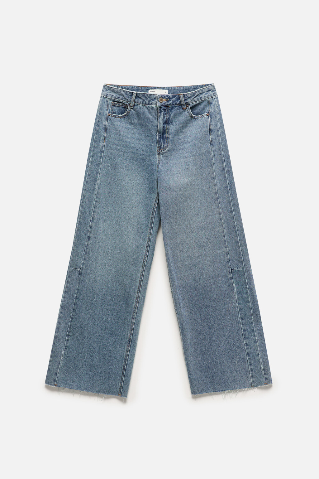 Джинсы широкие с открытыми срезами - цвет синий - 9