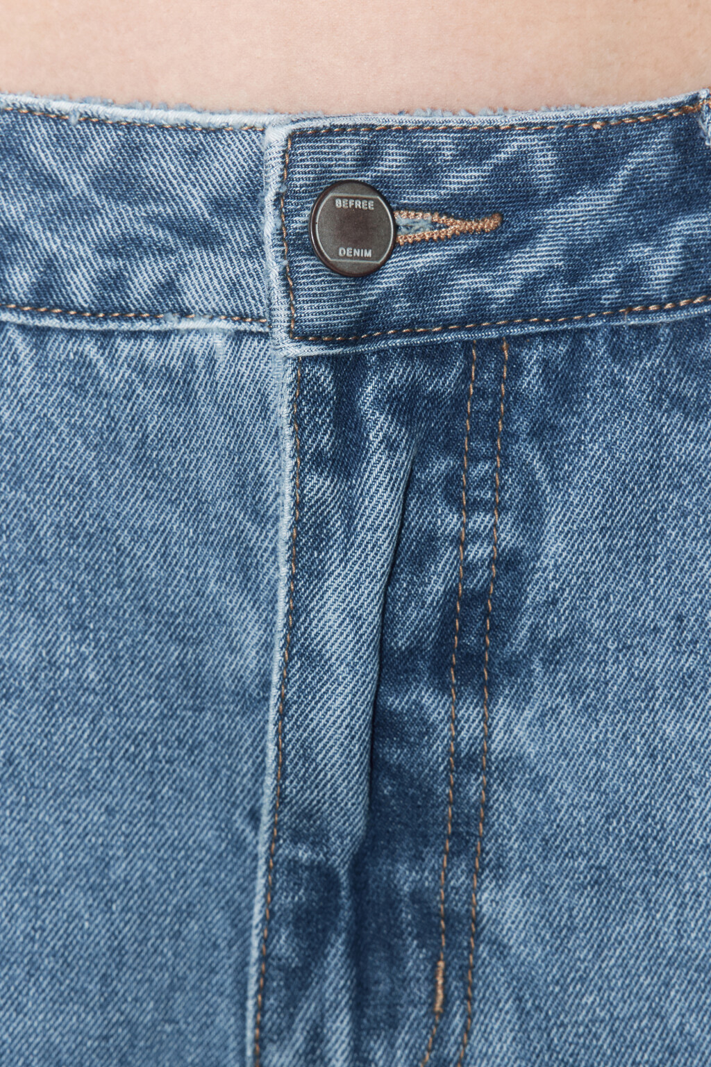 Джинсы широкие с открытыми срезами - цвет синий - 6