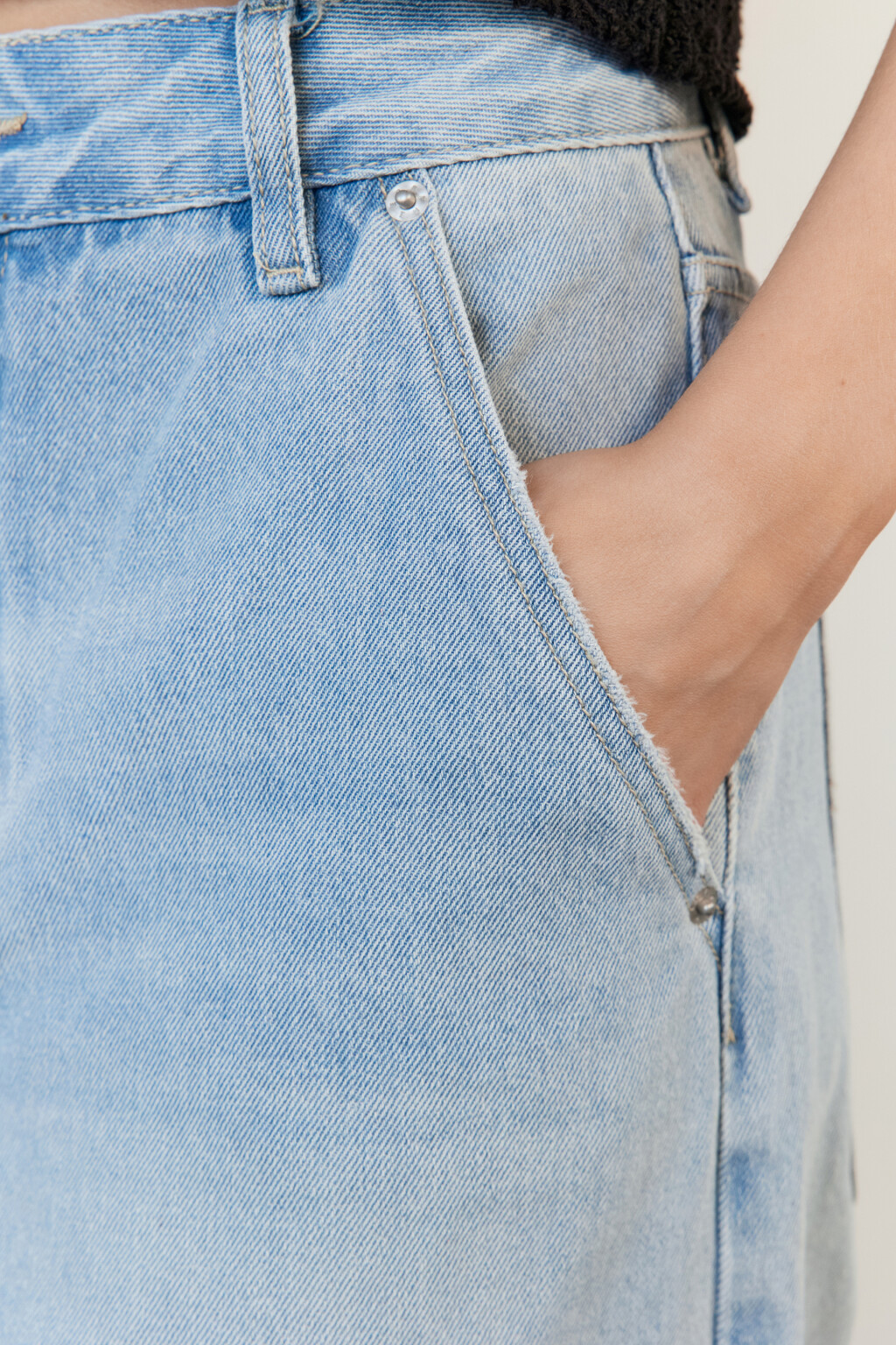 Джинсы baggy fit удлиненные со средней посадкой - цвет голубой - 7