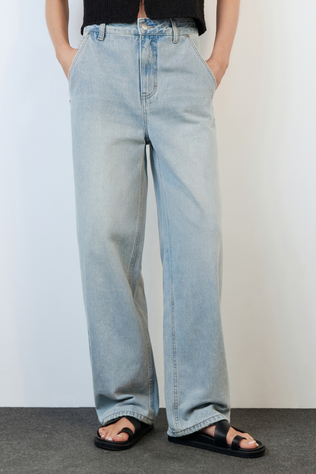 Джинсы baggy fit удлиненные со средней посадкой - цвет синий - 2