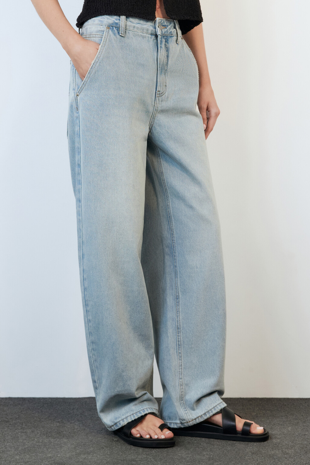 Джинсы baggy fit удлиненные со средней посадкой - цвет синий - 3