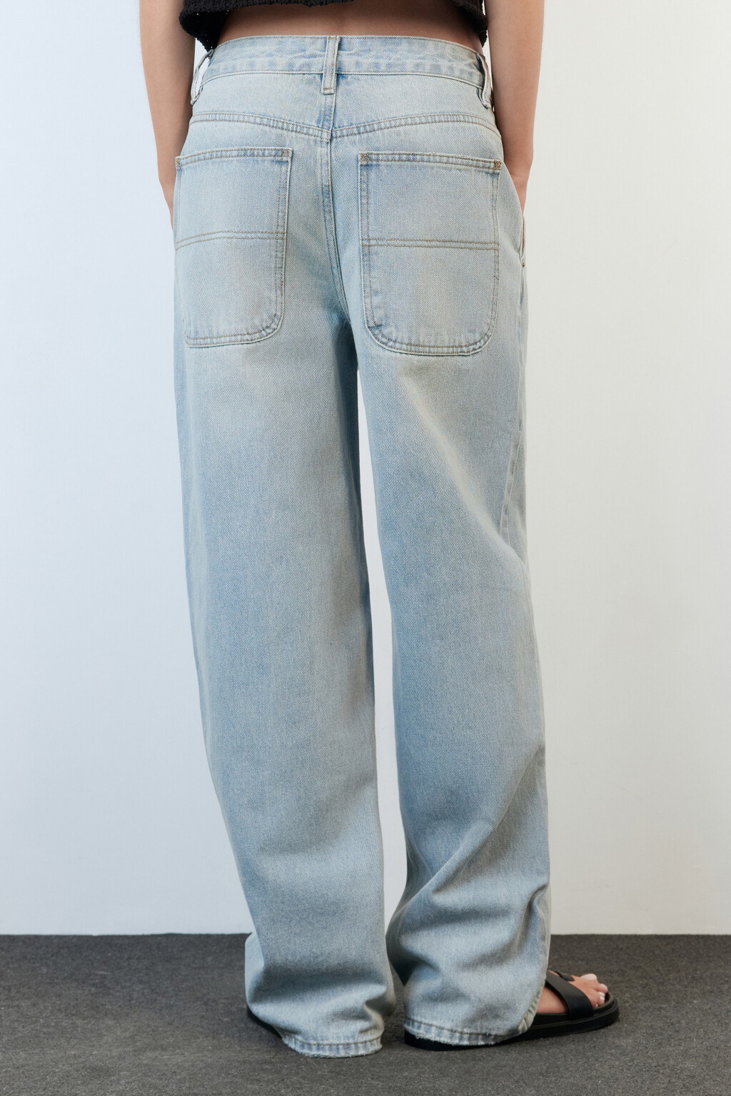 Джинсы baggy fit удлиненные со средней посадкой - цвет синий - 4