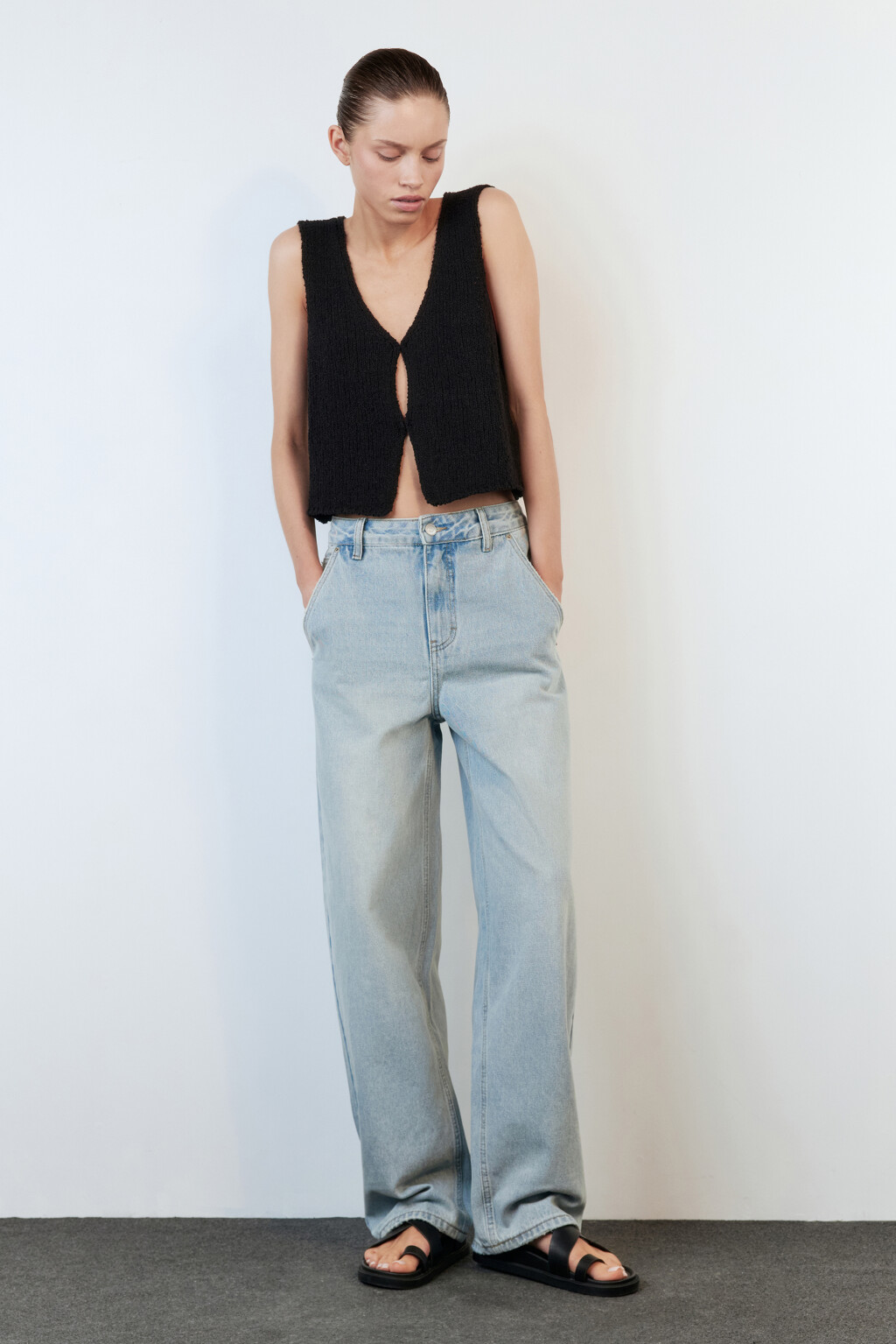 Джинсы baggy fit удлиненные со средней посадкой - цвет синий - 5