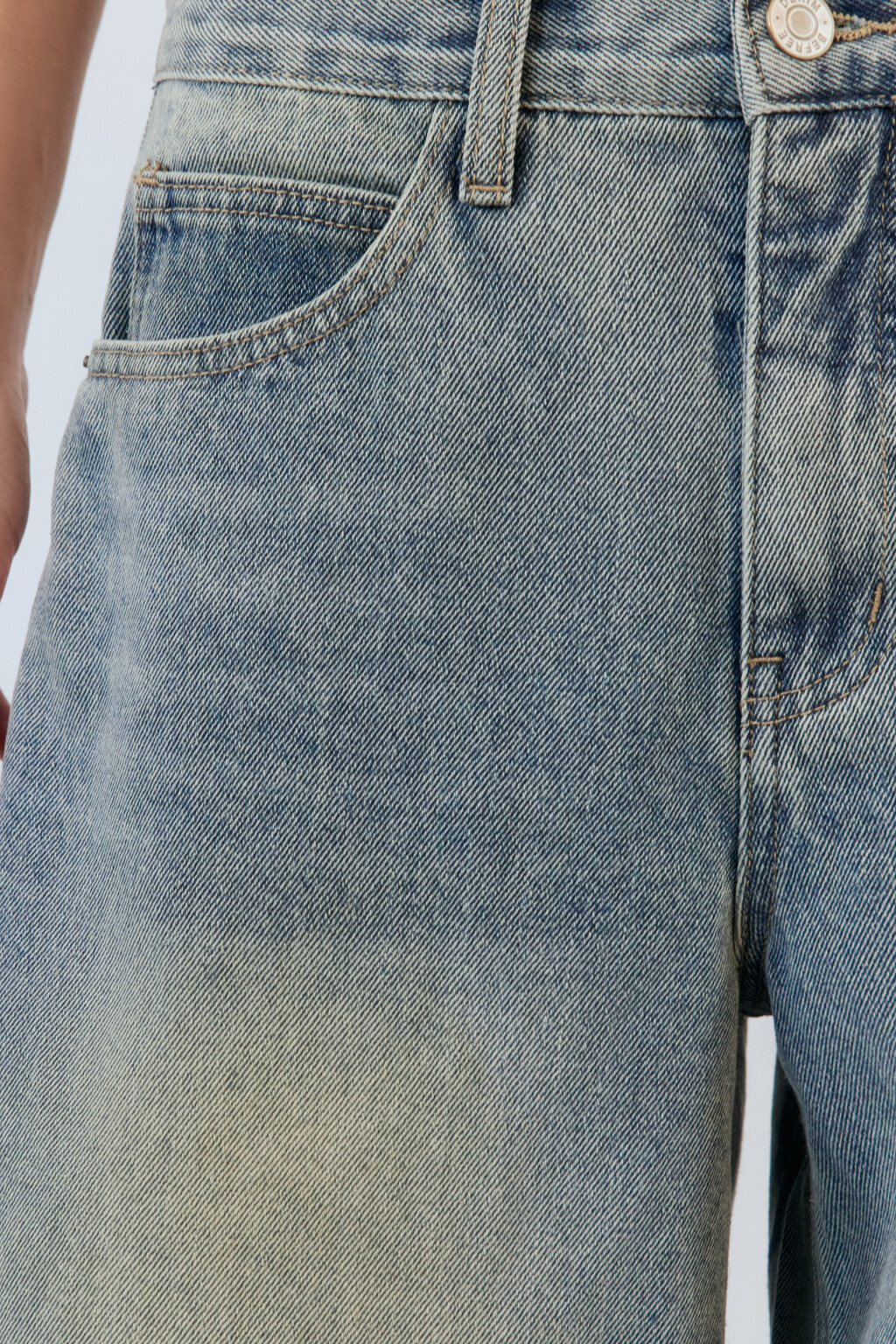 Джинсы baggy fit из денима с органическим хлопком - цвет синий - 6