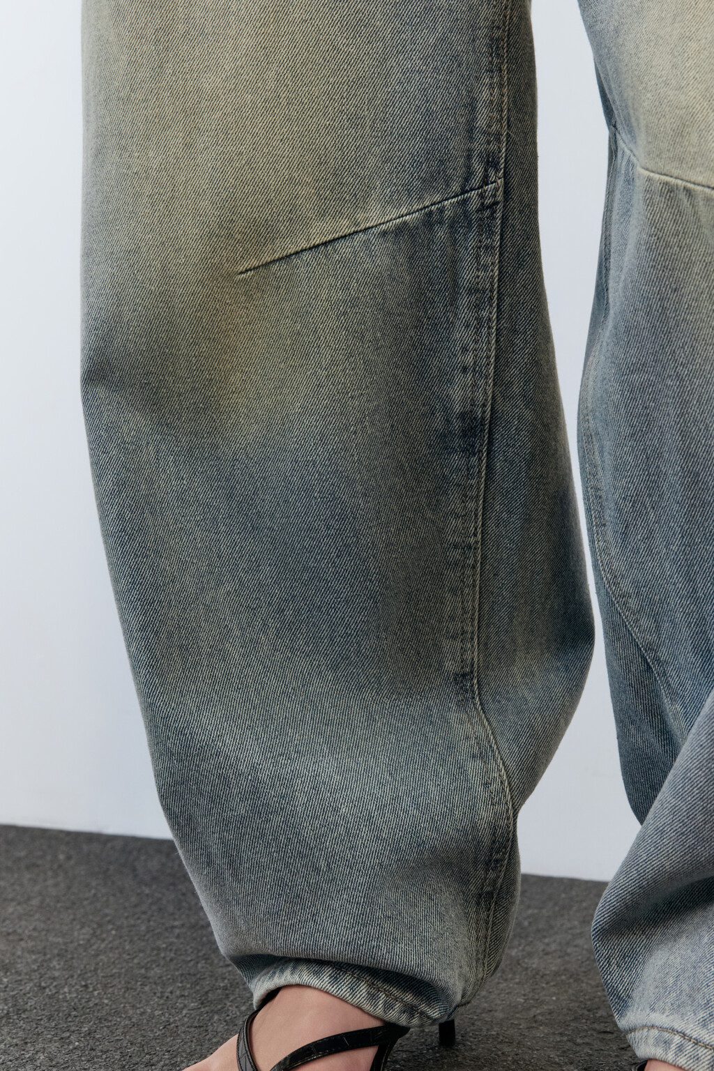 Джинсы baggy fit из денима с органическим хлопком - цвет синий - 7