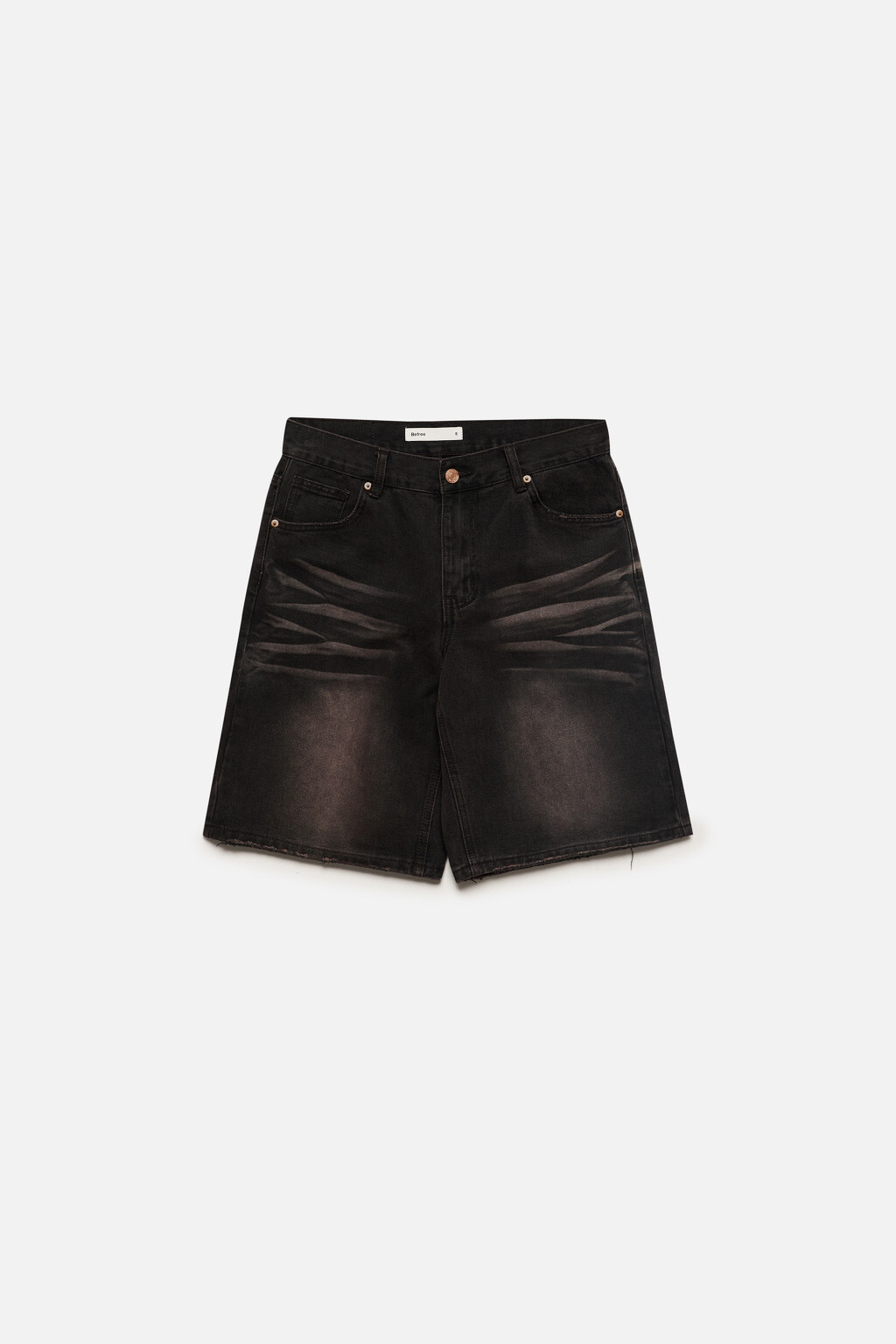 Шорты-бермуды джинсовые с состаренным эффектом - цвет коричневый - 8