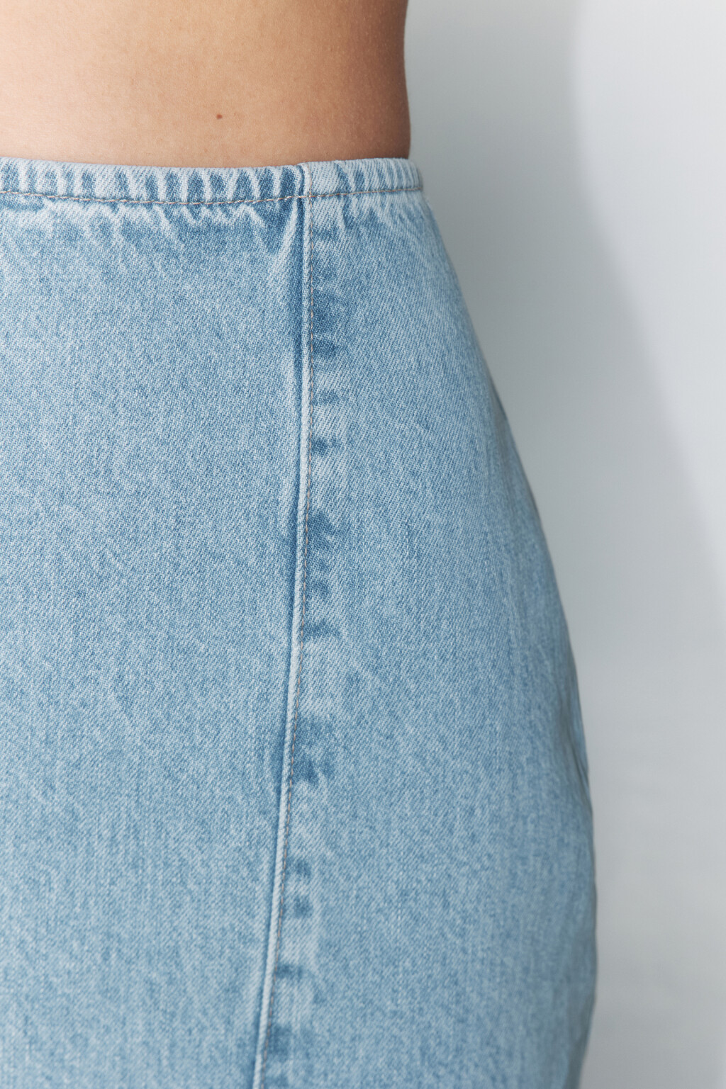 Юбка-карандаш миди джинсовая - цвет голубой - 6