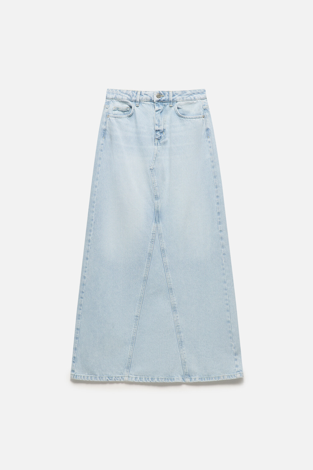 Юбка-трапеция макси джинсовая - цвет голубой - 9