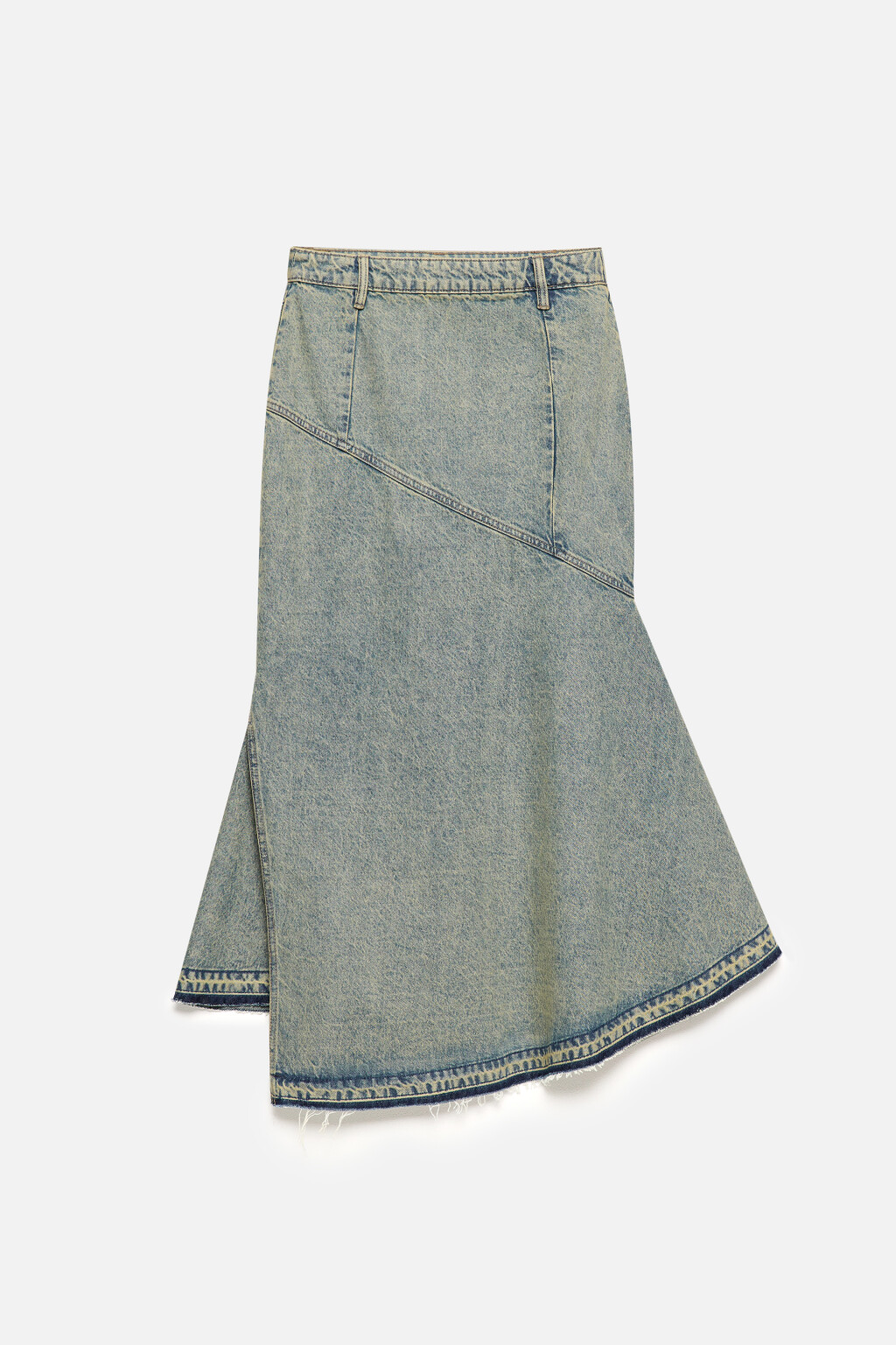 Юбка-годе джинсовая с асимметричным низом - цвет синий - 9