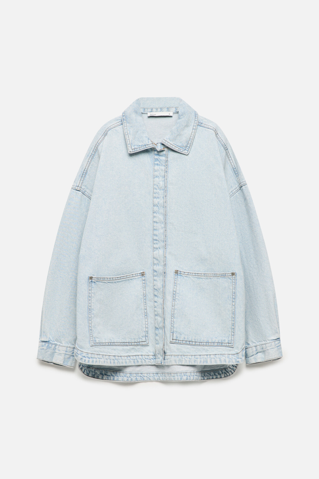 Рубашка oversize джинсовая с карманами - цвет голубой - 9