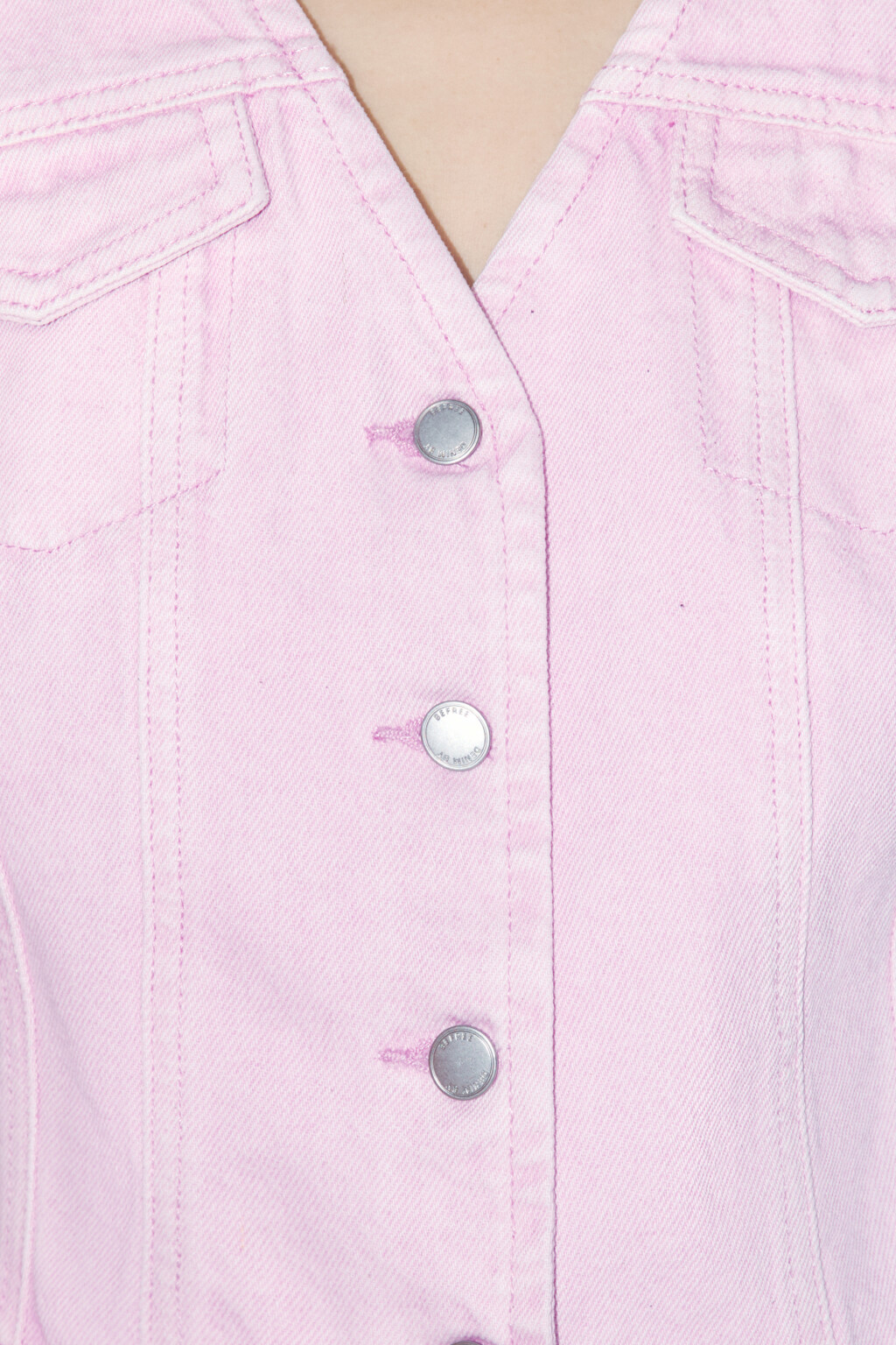 Жилет джинсовый с фигурным низом - цвет розовый - 6