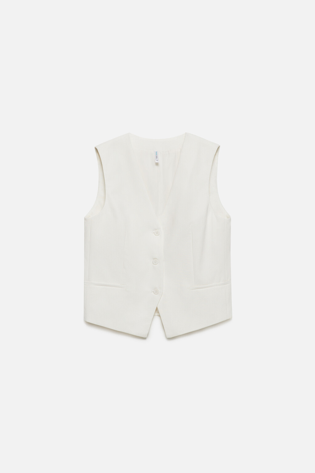 Жилет костюмный из льняной ткани - цвет белый - 10