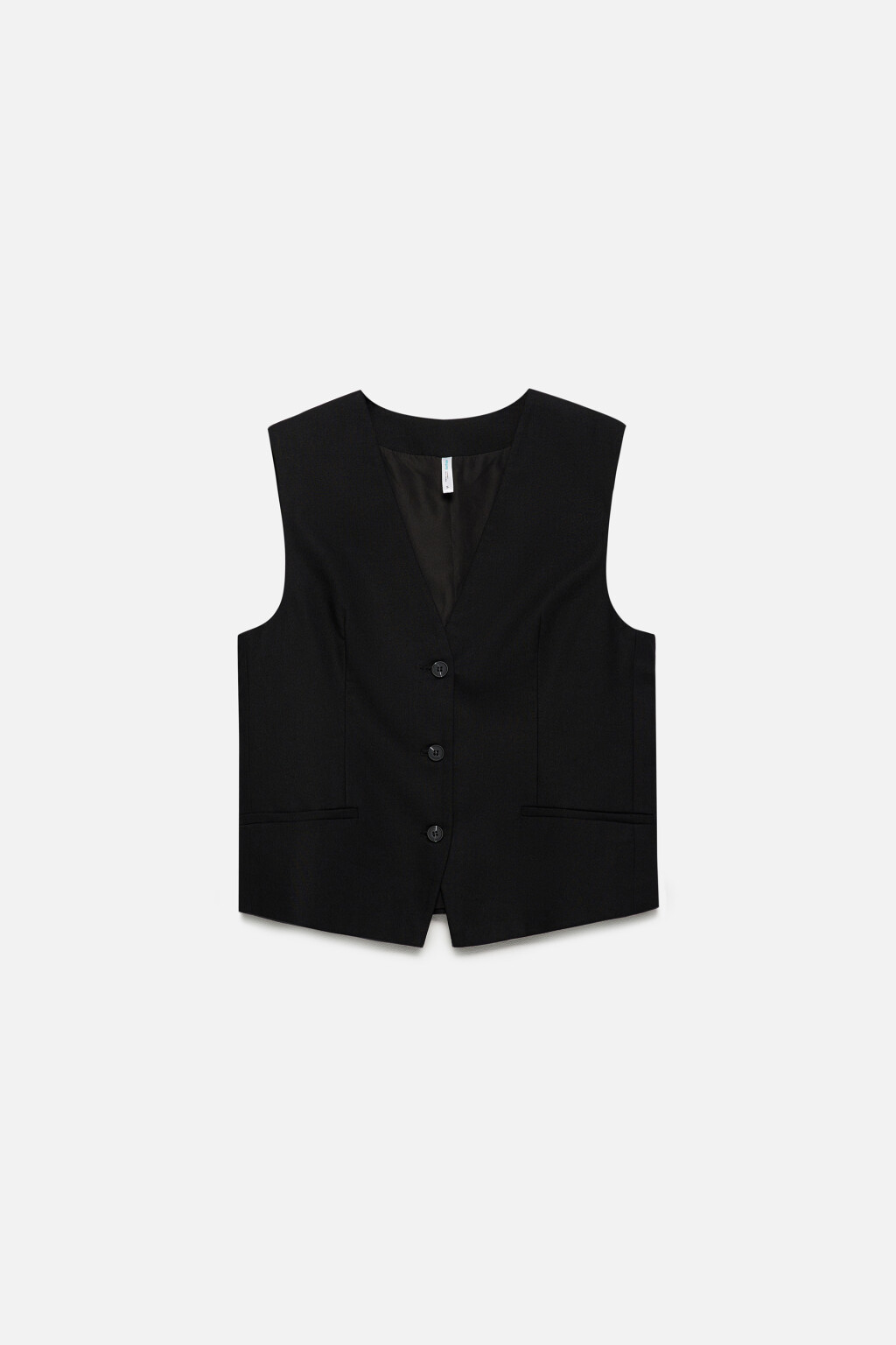 Жилет костюмный из льняной ткани - цвет черный - 8