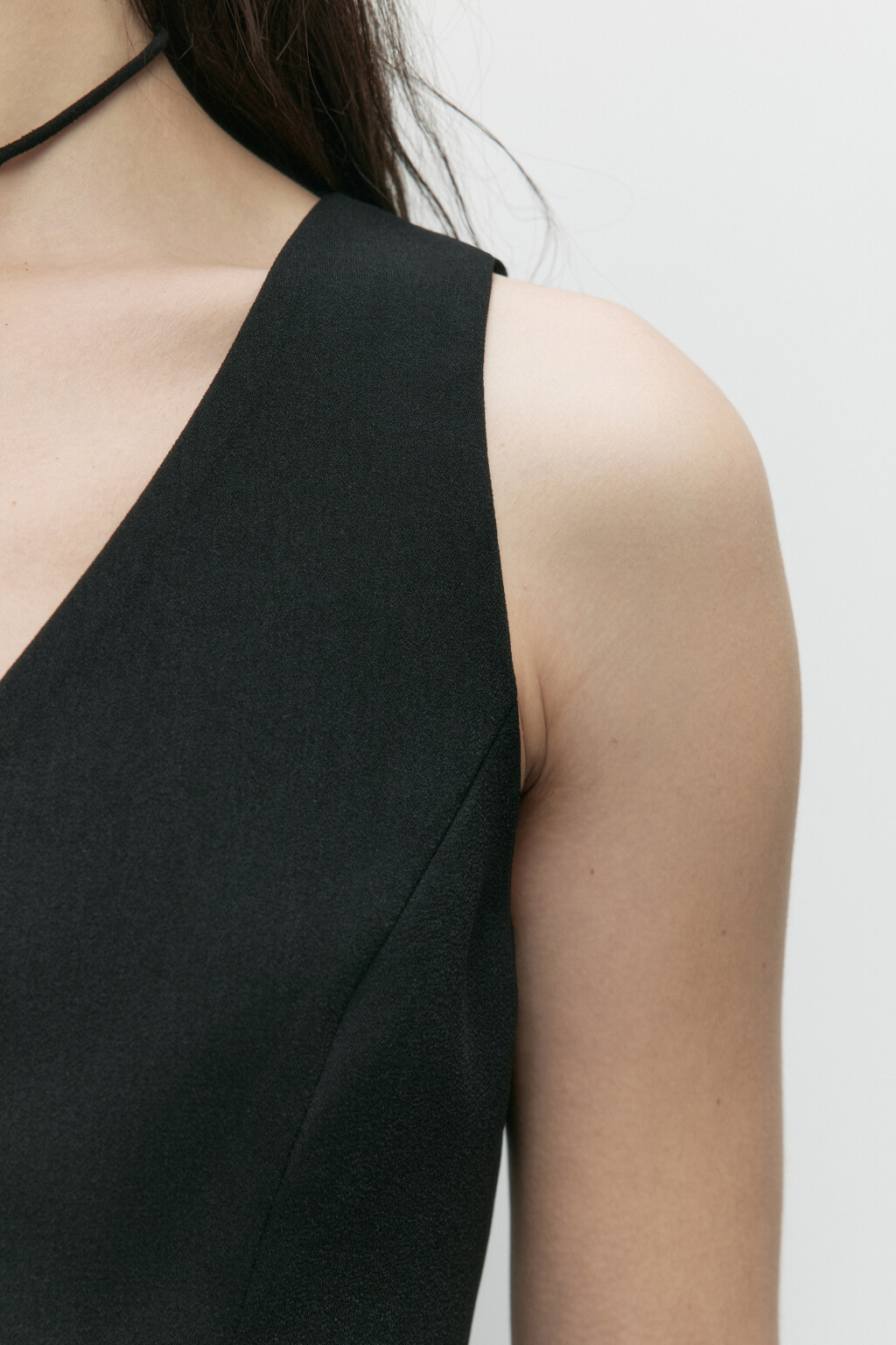 Жилет костюмный приталенный - цвет черный - 8