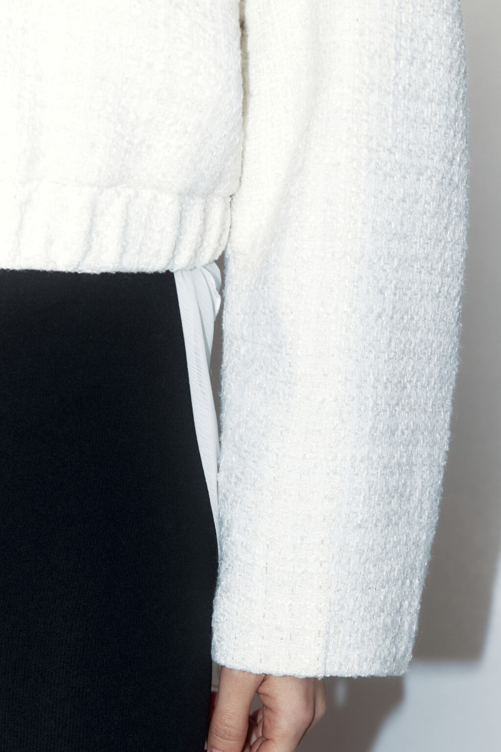 Жакет твидовый укороченный с карманами - цвет бежевый - 6