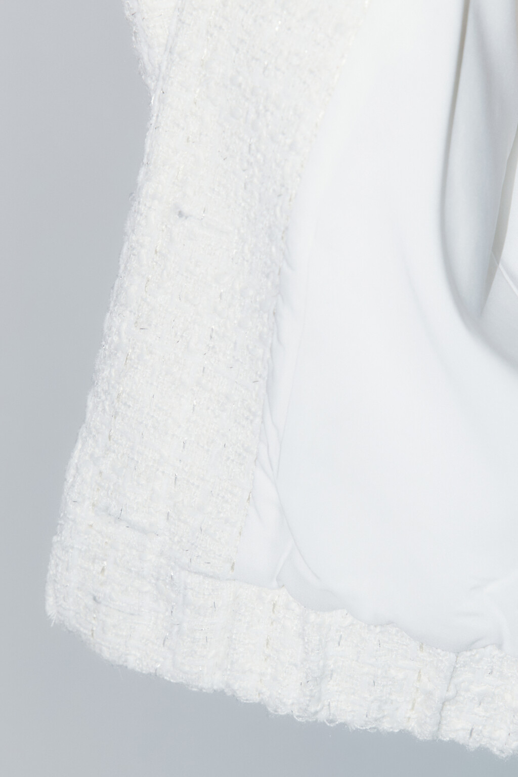 Жакет твидовый укороченный с карманами - цвет бежевый - 8