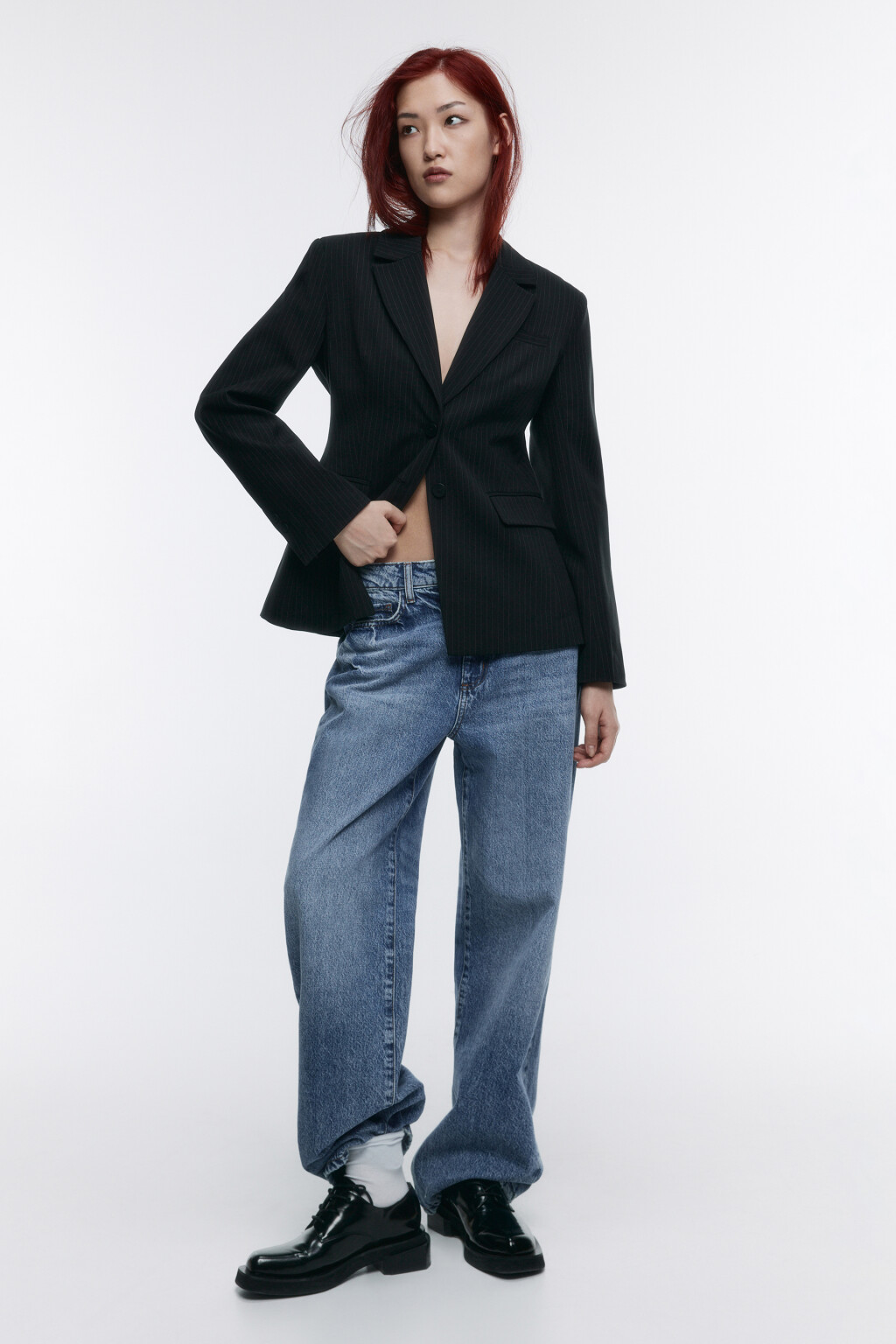 Пиджак приталенный однобортный - цвет черный - 7