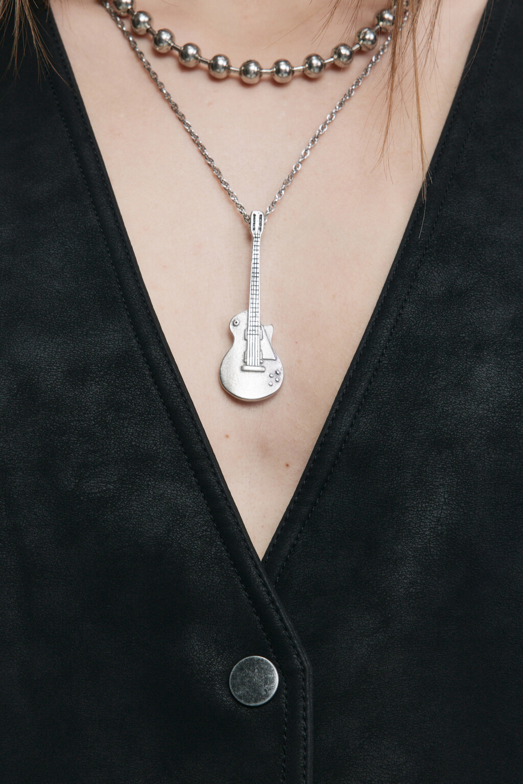 Жилет костюмный из искусственной замши - цвет черный - 6