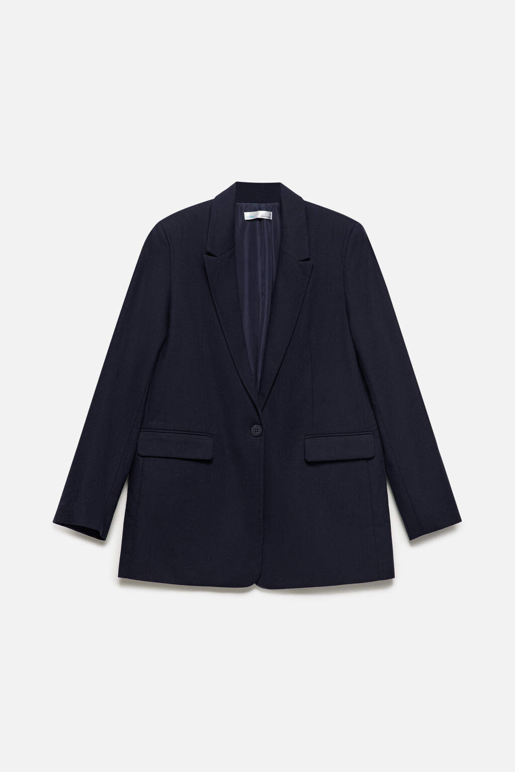Пиджак прямой из льняной ткани - цвет синий - 10