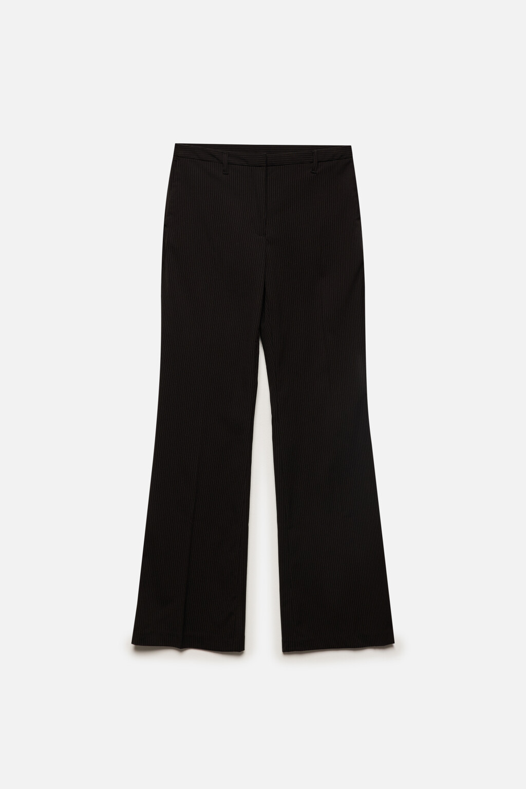 Брюки клеш в полоску с низкой посадкой - цвет черный - 8