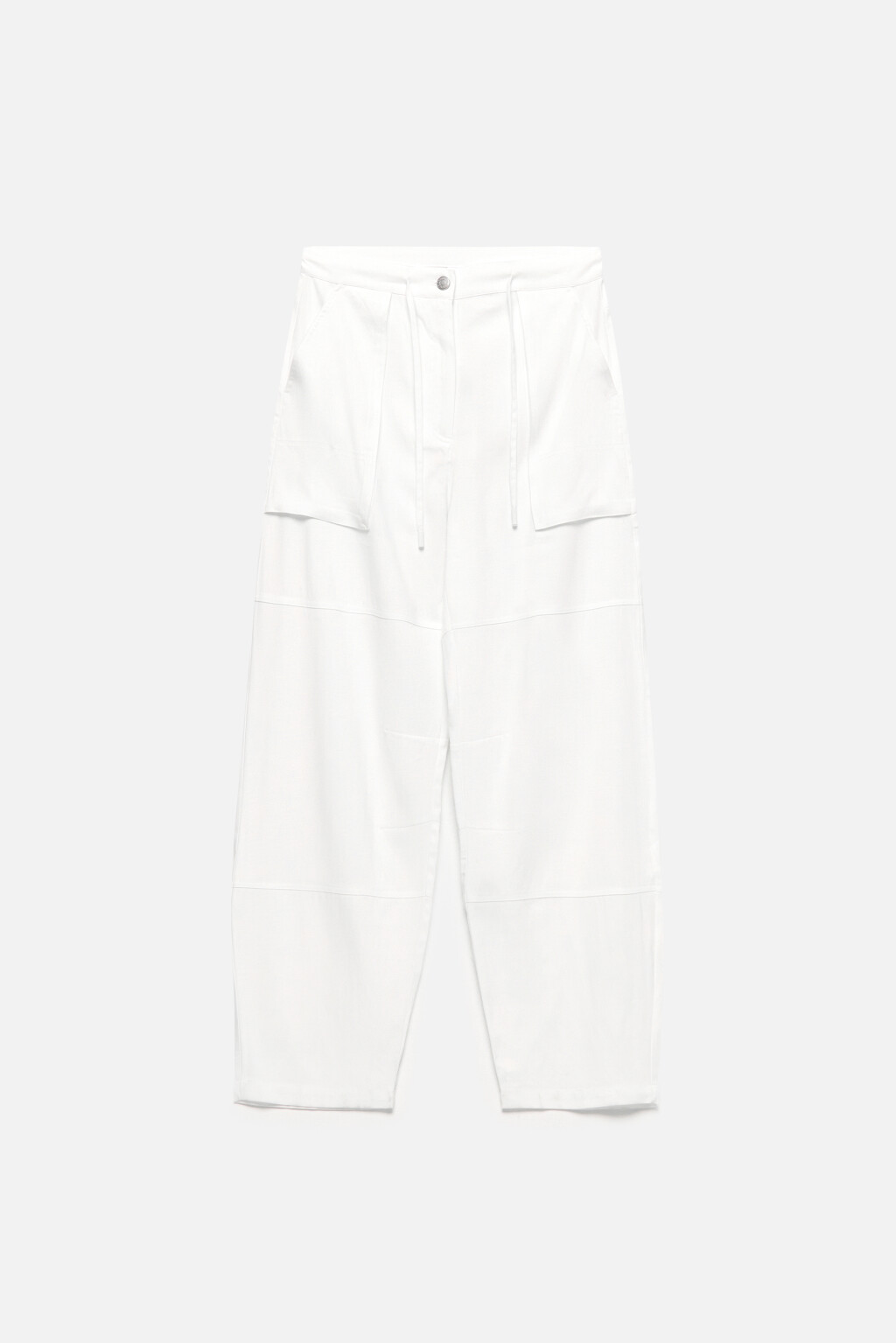 Брюки-карго вискозные с накладными карманами - цвет белый - 9