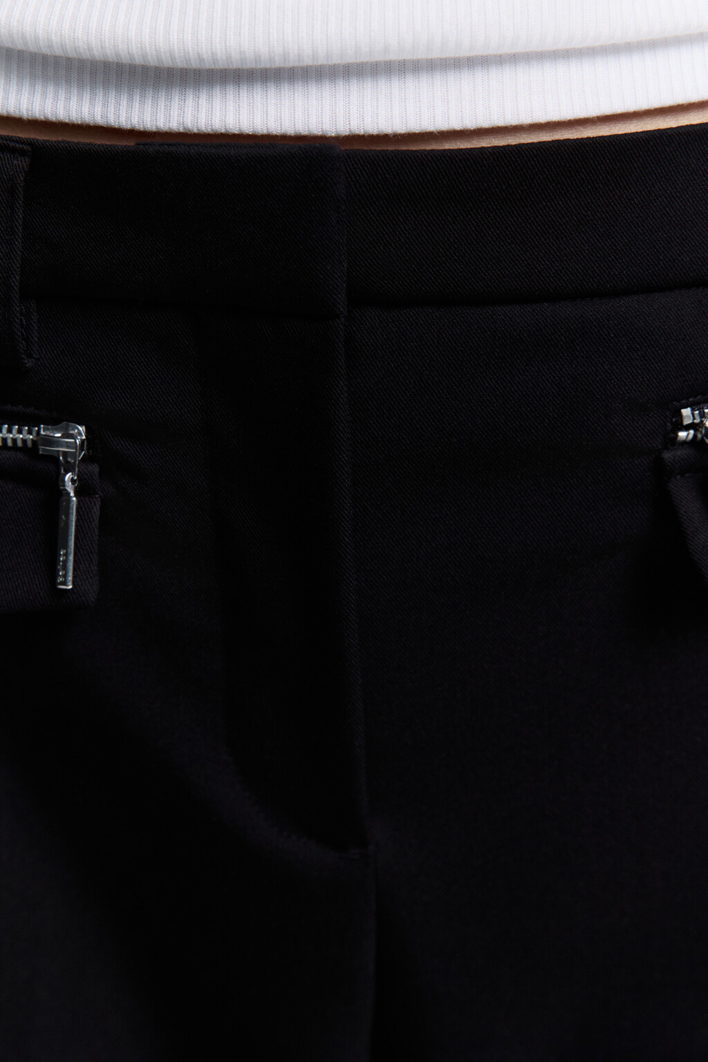 Брюки прямые костюмные с низкой посадкой - цвет черный - 7
