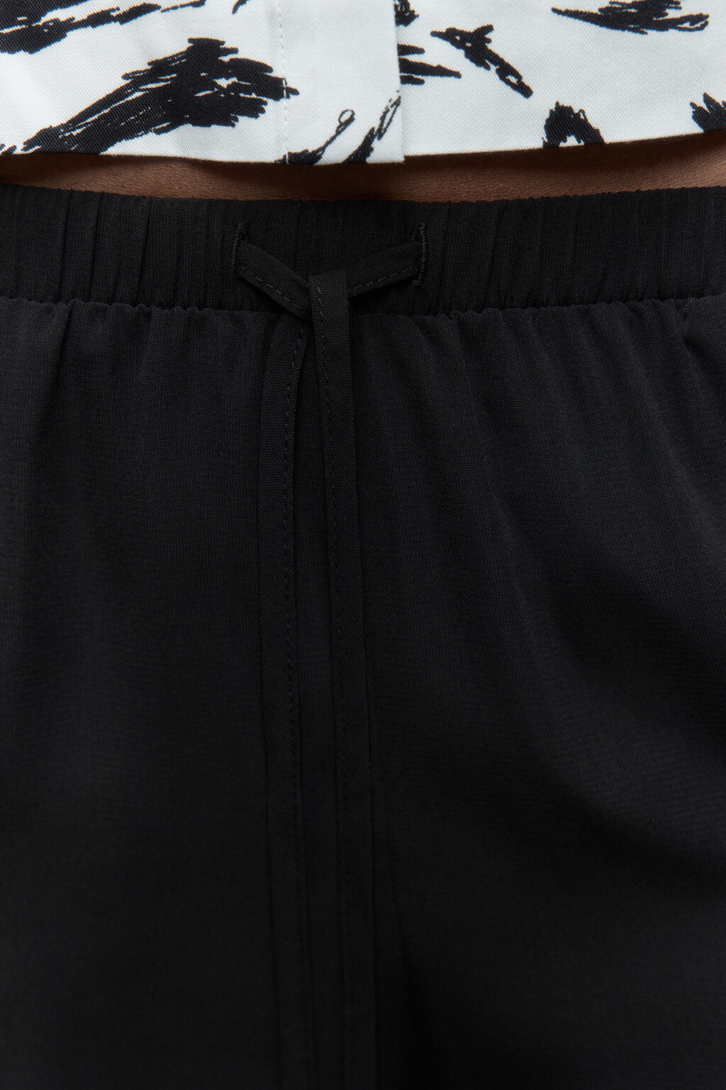 Брюки-палаццо широкие с завязками на поясе - цвет черный - 6