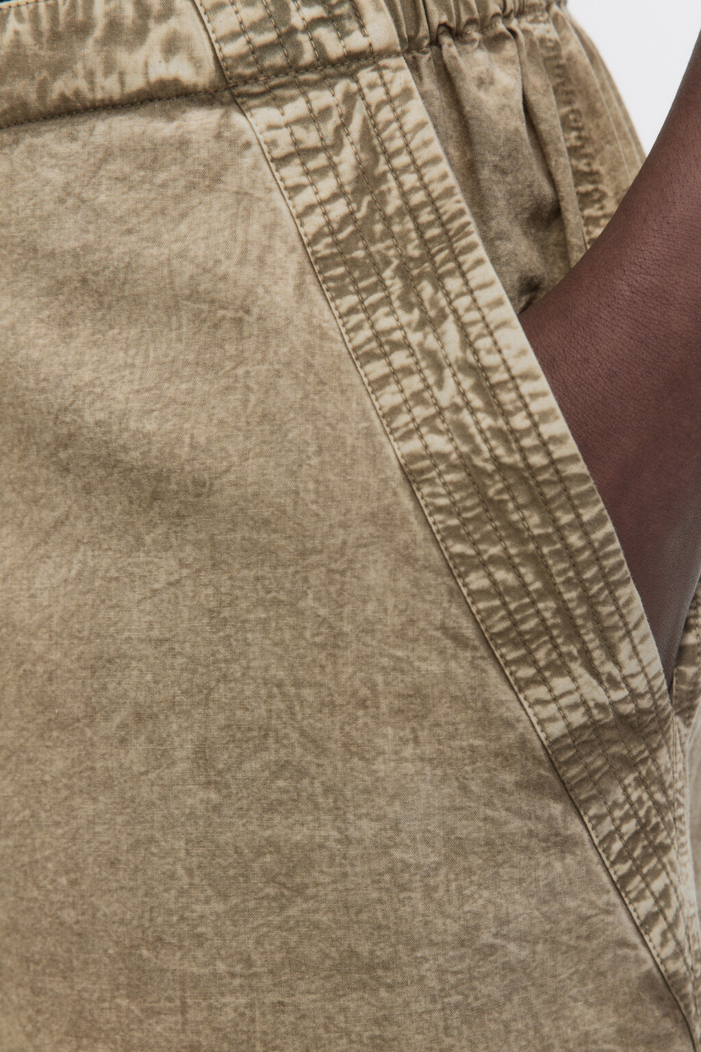 Шорты-бриджи с вареным эффектом - цвет бежевый - 7