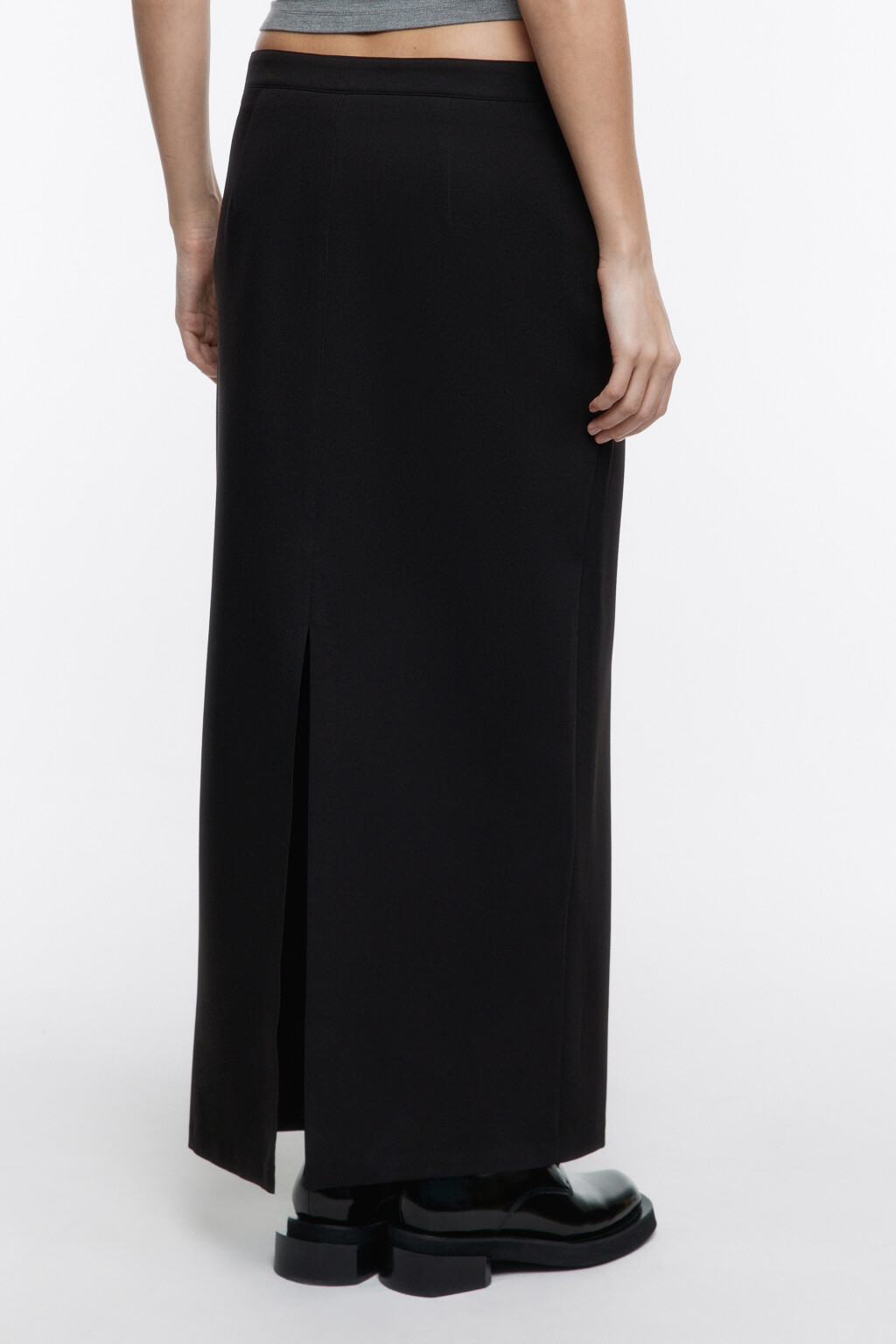 Юбка макси прямая костюмная - цвет черный - 5