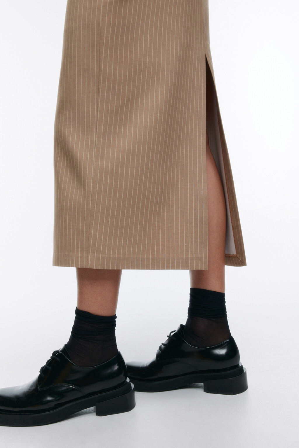 Юбка миди прямая костюмная - цвет бежевый - 7