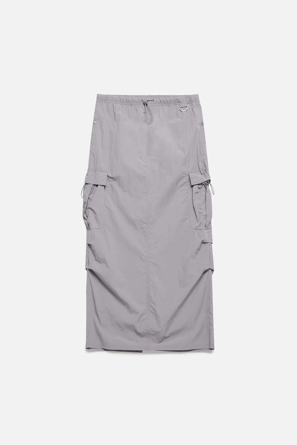 Юбка-парашют макси с карманами карго - цвет серый - 9