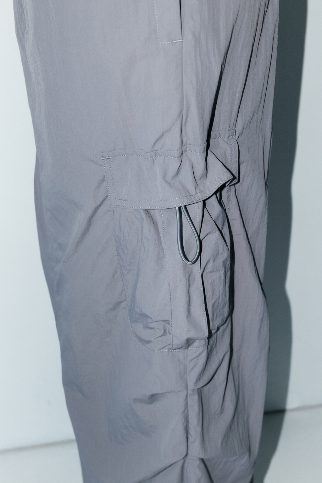 Юбка-парашют макси с карманами карго - цвет серый - 8