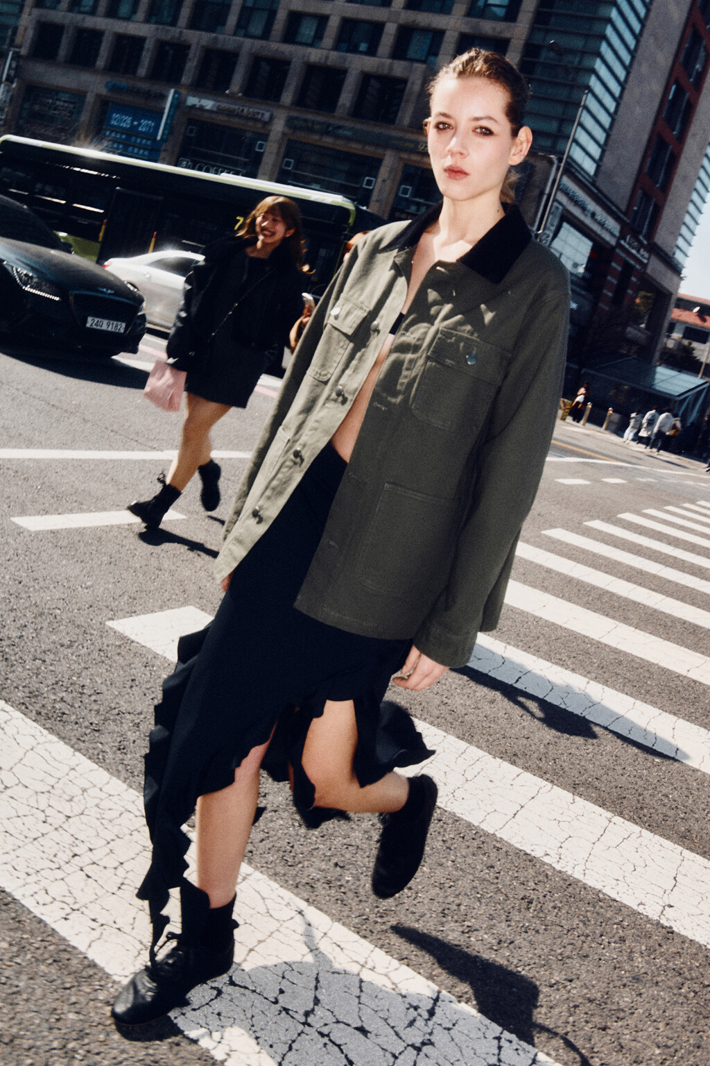 Юбка миди с асимметричными воланами - цвет черный - 8