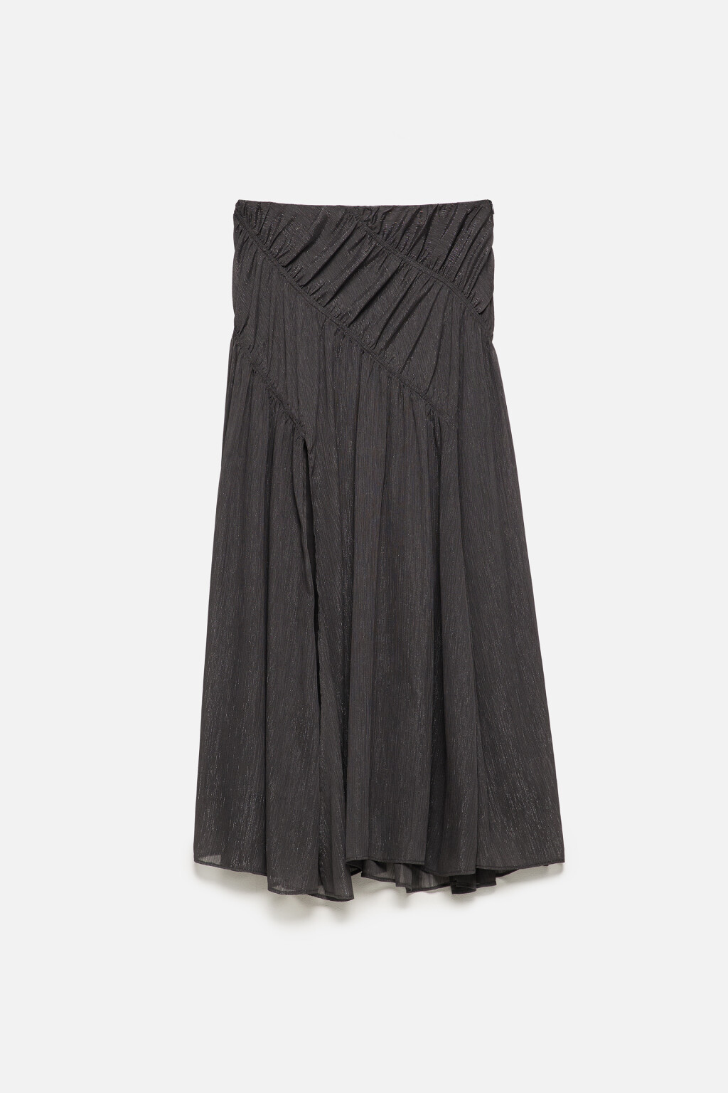 Юбка-годе макси из блестящей ткани - цвет серый - 8