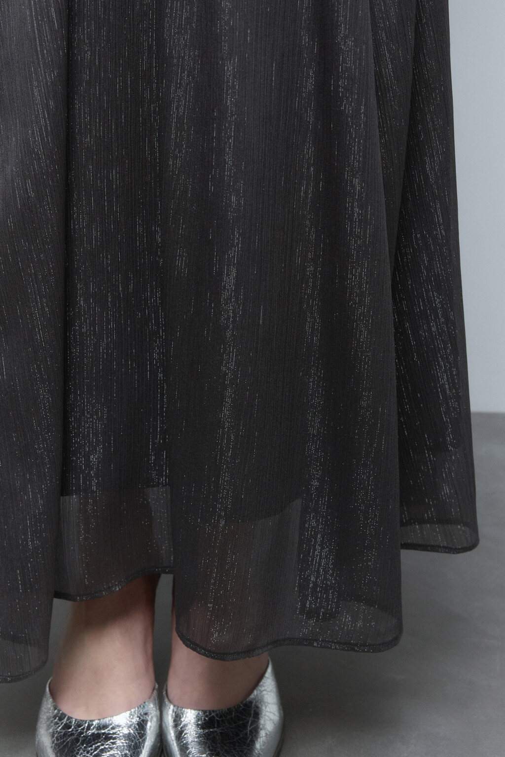 Юбка-годе макси из блестящей ткани - цвет серый - 7