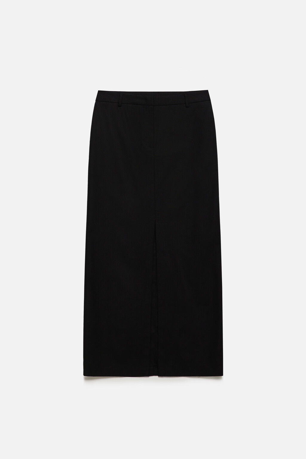 Юбка макси прямая из льняной ткани - цвет черный - 8