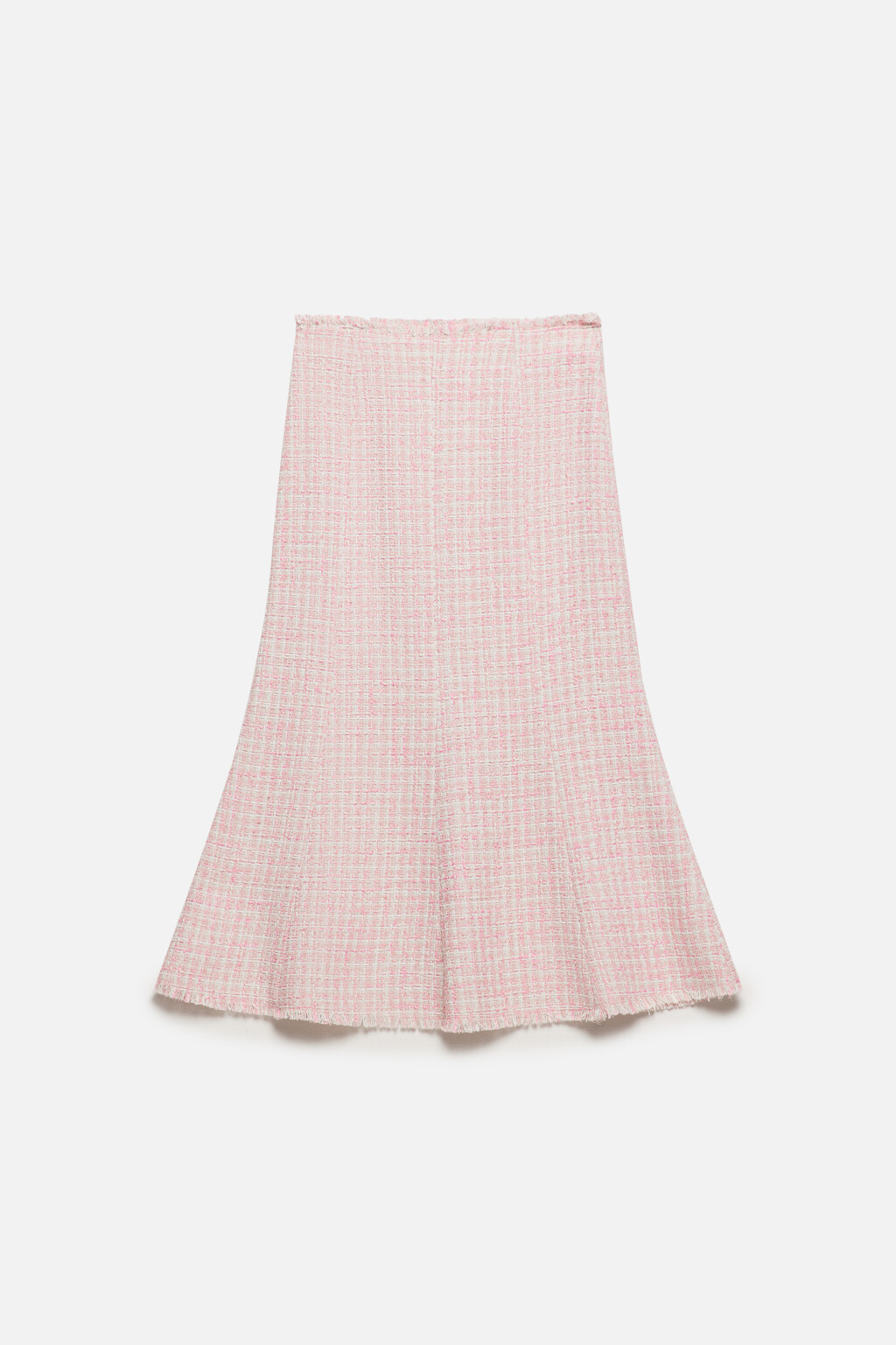 Юбка-годе миди твидовая - цвет розовый - 8