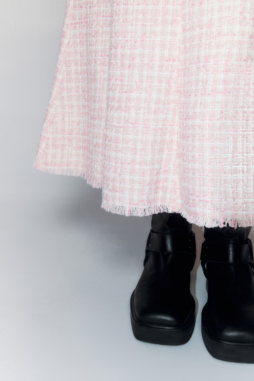 Юбка-годе миди твидовая - цвет розовый - 7