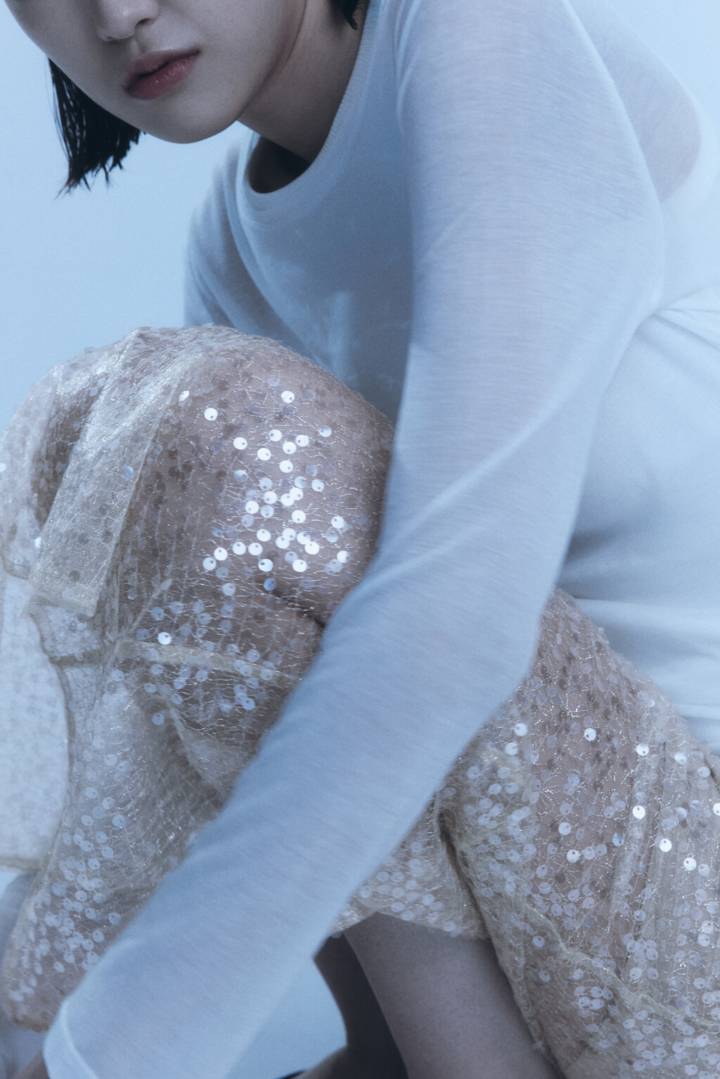 Юбка миди с короткой подкладкой и пайетками - цвет мультиколор - 3