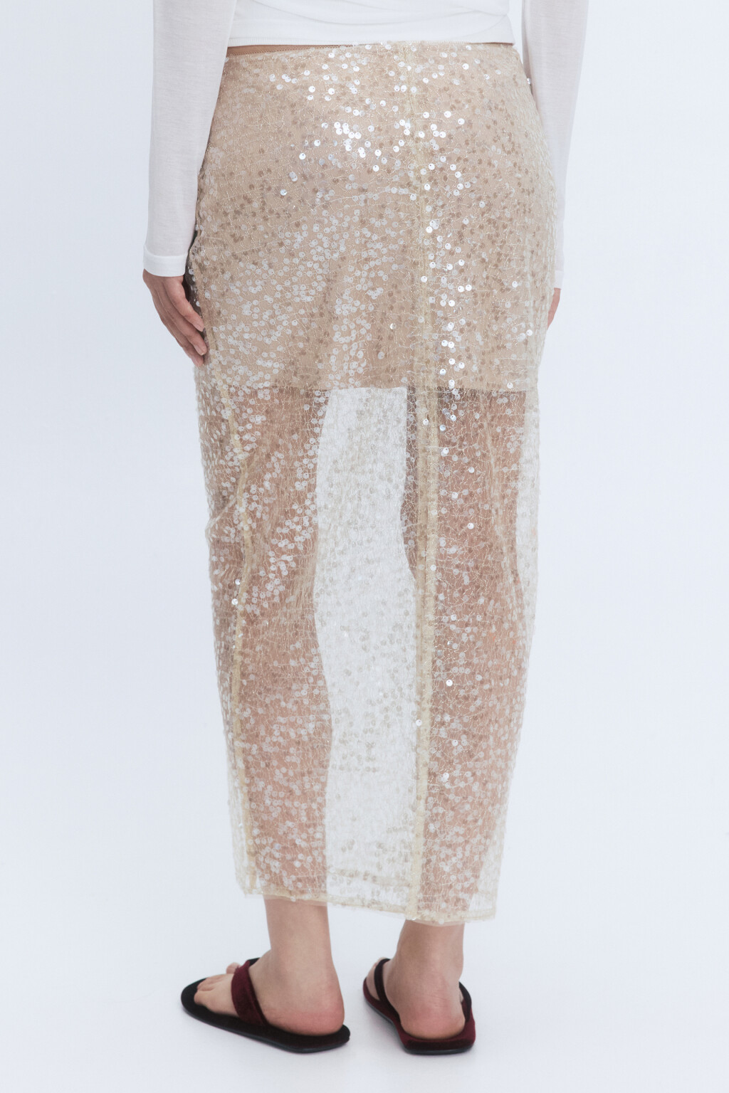 Юбка миди с короткой подкладкой и пайетками - цвет мультиколор - 6