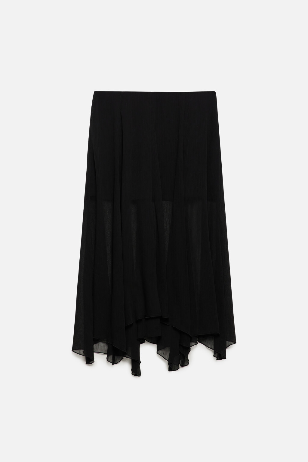 Юбка макси шифоновая с асимметричным низом - цвет черный - 8