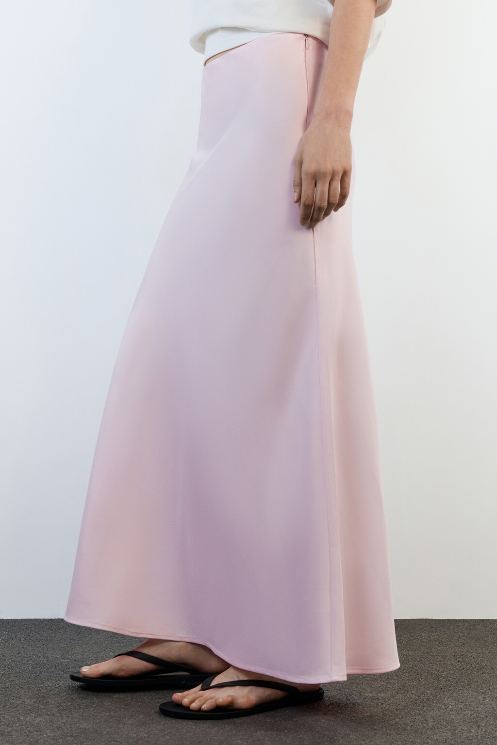 Юбка-годе макси атласная - цвет розовый - 4