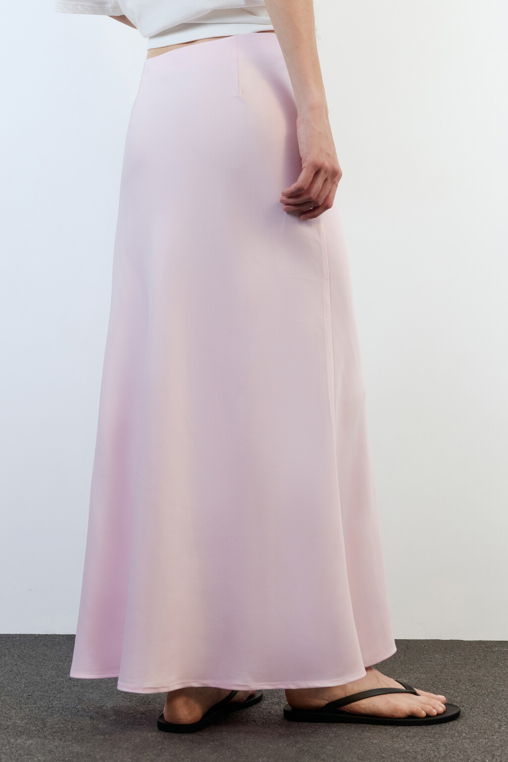 Юбка-годе макси атласная - цвет розовый - 5