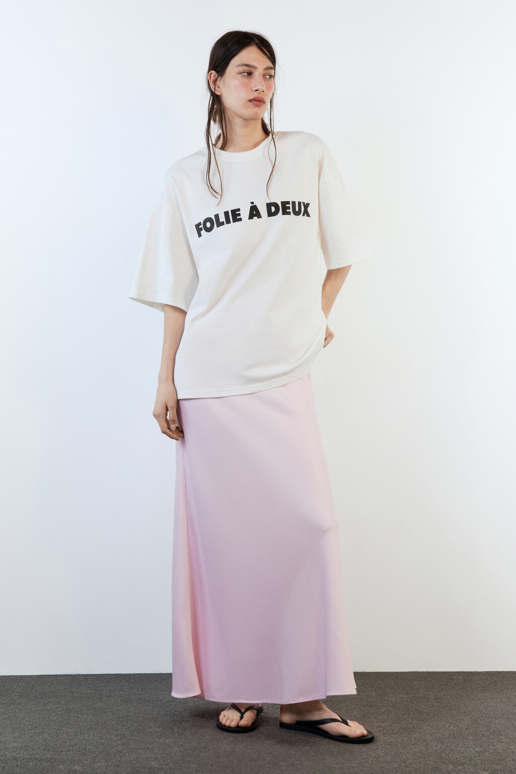 Юбка-годе макси атласная - цвет розовый - 6