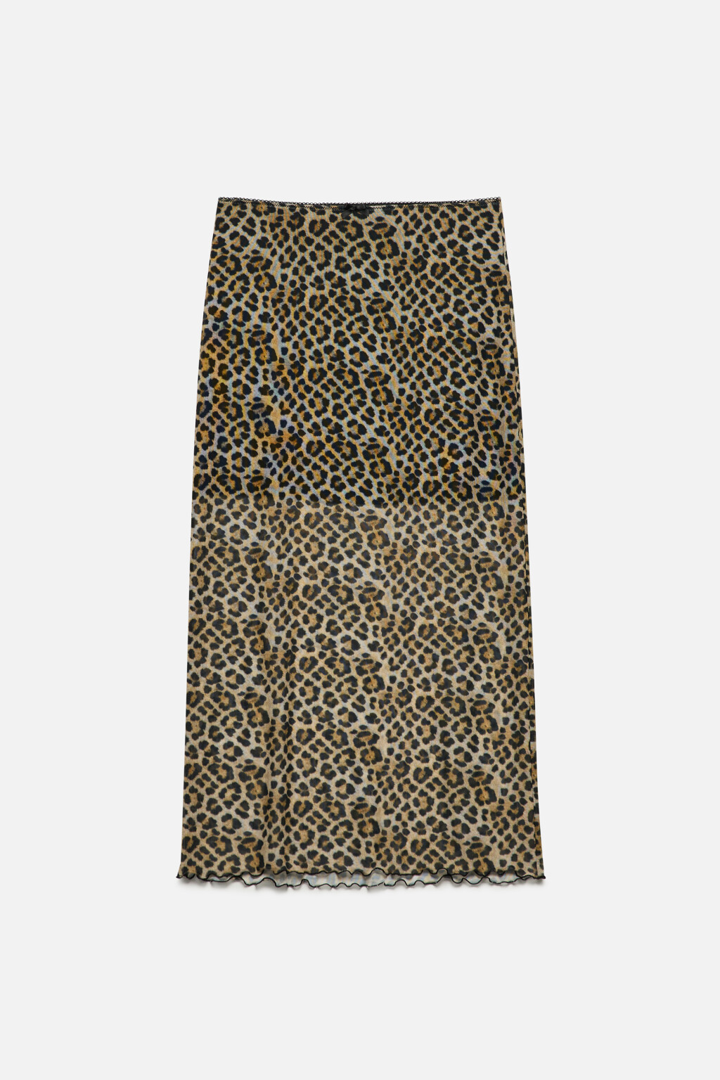 Юбка миди из сетки с принтом и оборками - цвет бежевый - 9