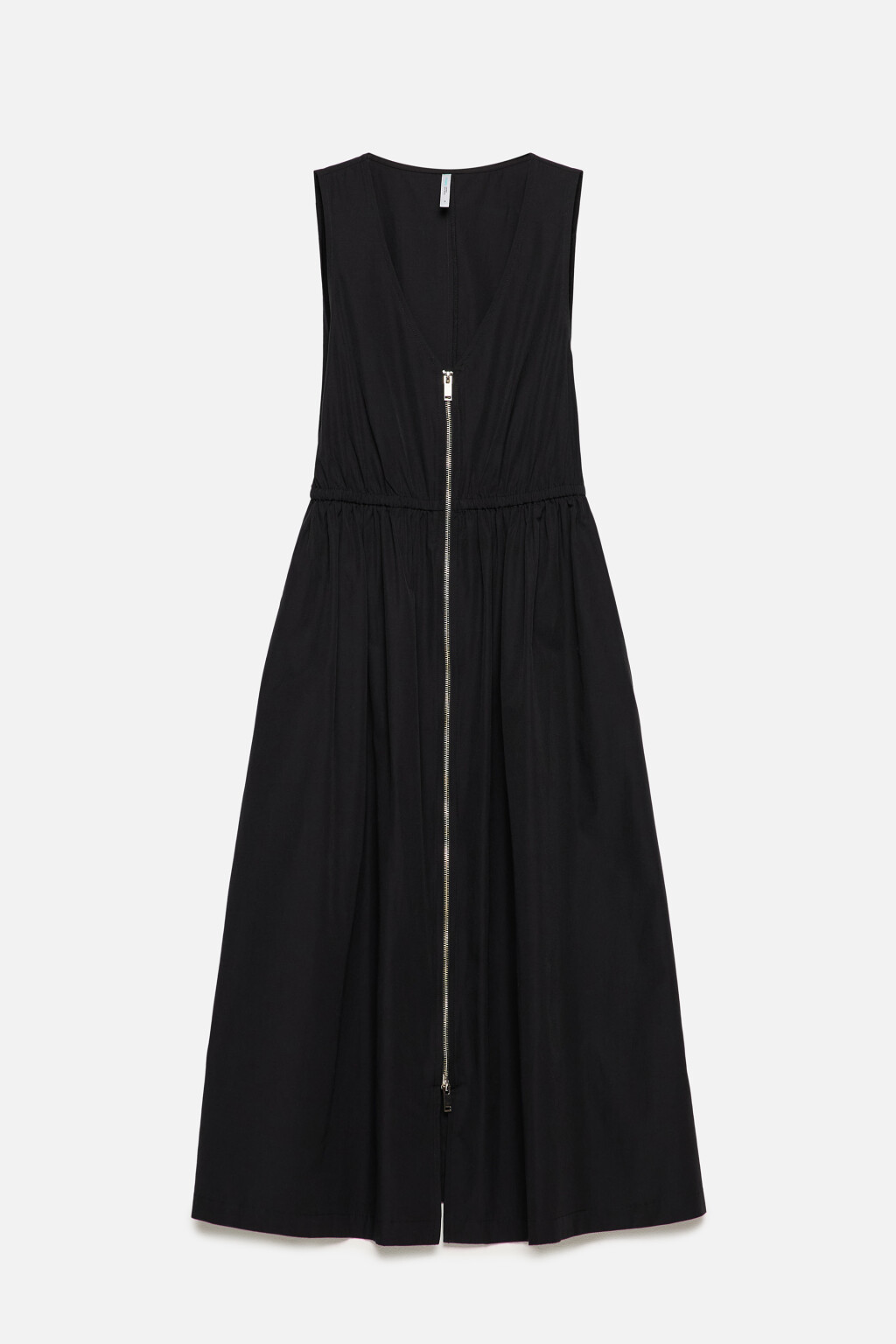 Платье-сарафан миди приталенное на молнии - цвет черный - 7