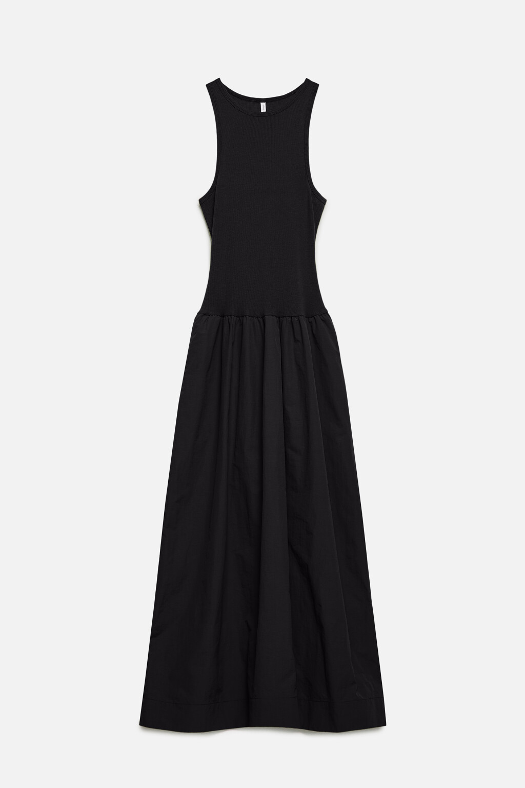 Платье-сарафан с верхом из майки в рубчик - цвет черный - 8