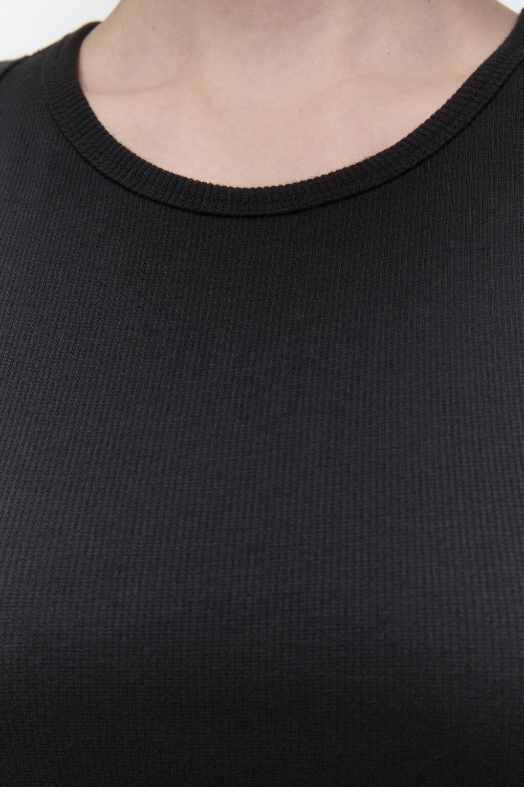 Платье-сарафан с верхом из майки в рубчик - цвет черный - 6