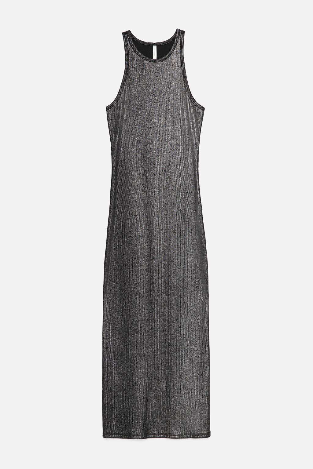 Платье-майка миди хлопковое в рубчик - цвет серый - 9